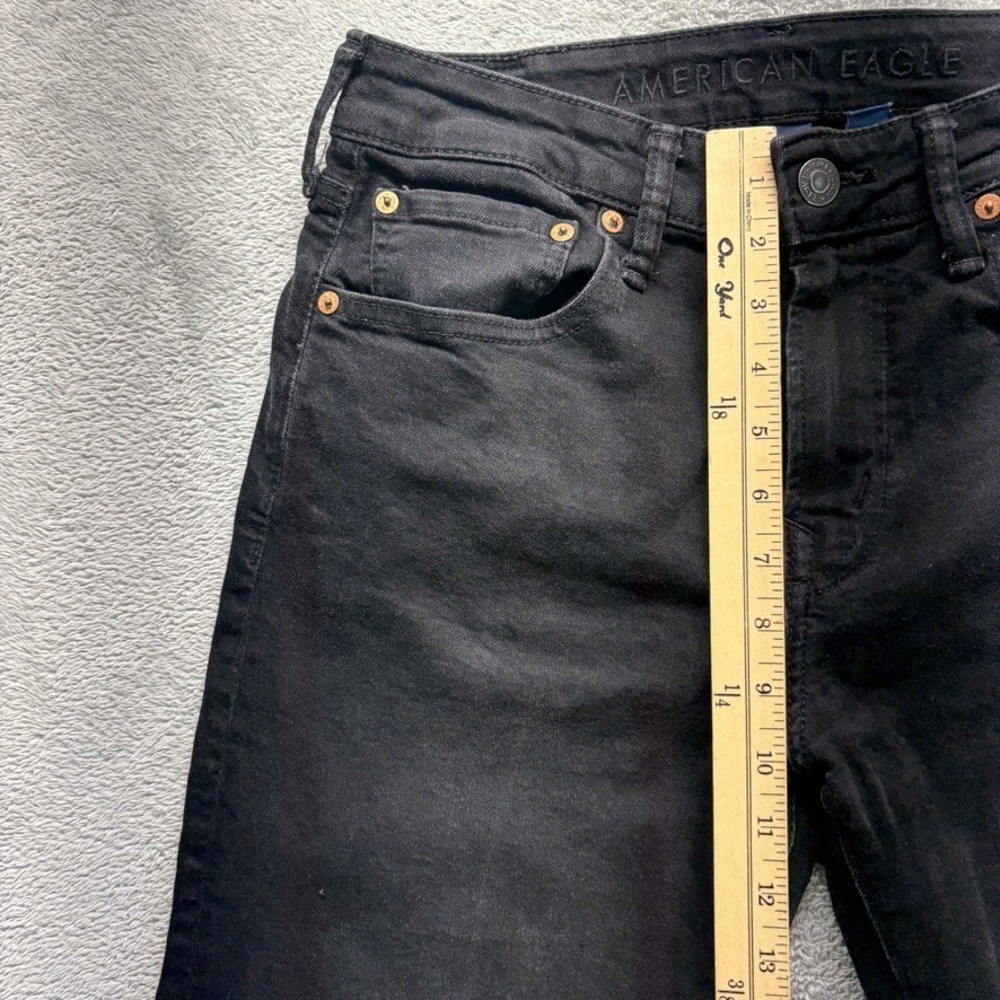 American Eagle Jeans Mens 30X34 Black Athletic Skinny Mid Rise Stretch Denim - Picture 6 of 15